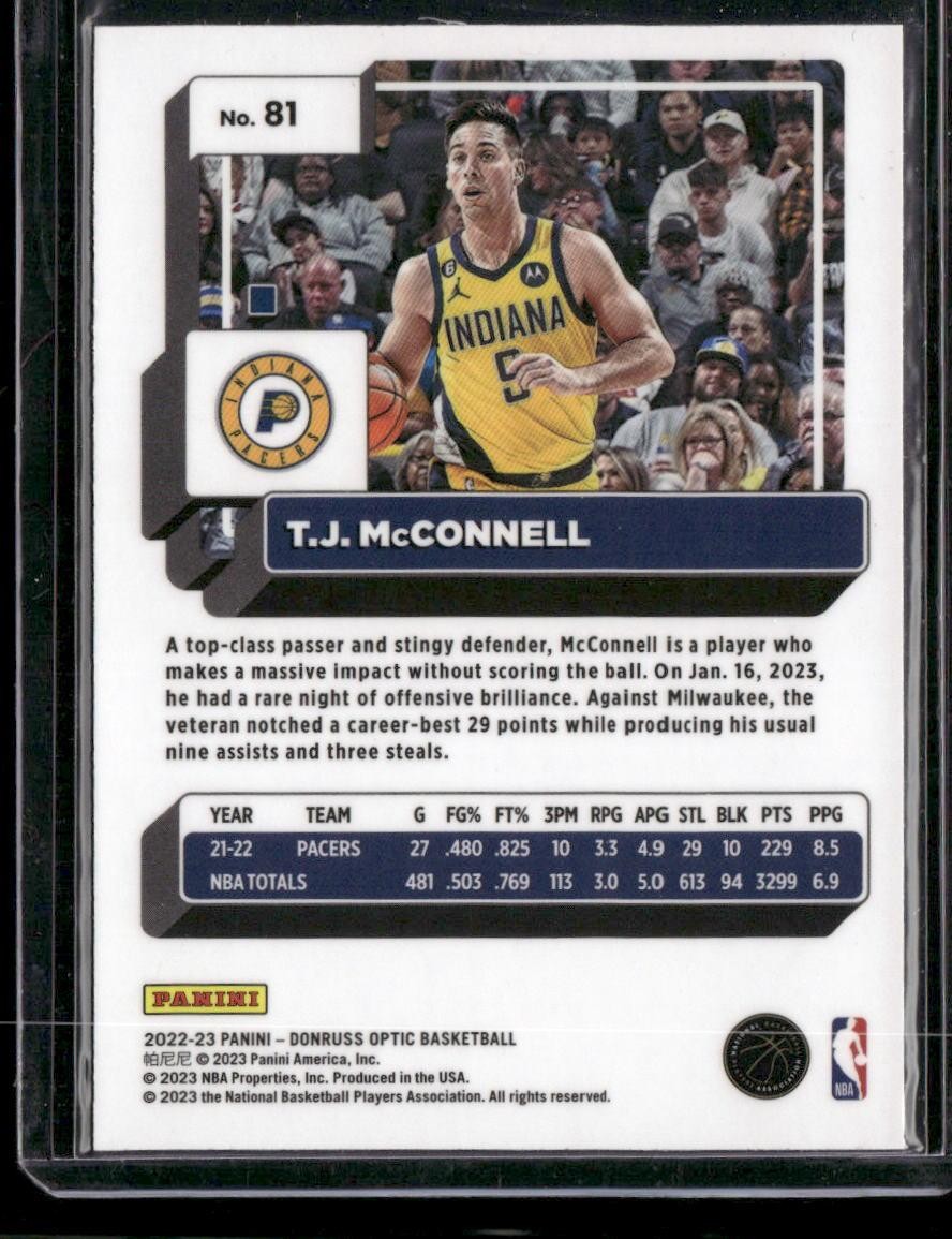 2022-23 Donruss Optic #81 T.J. McConnell