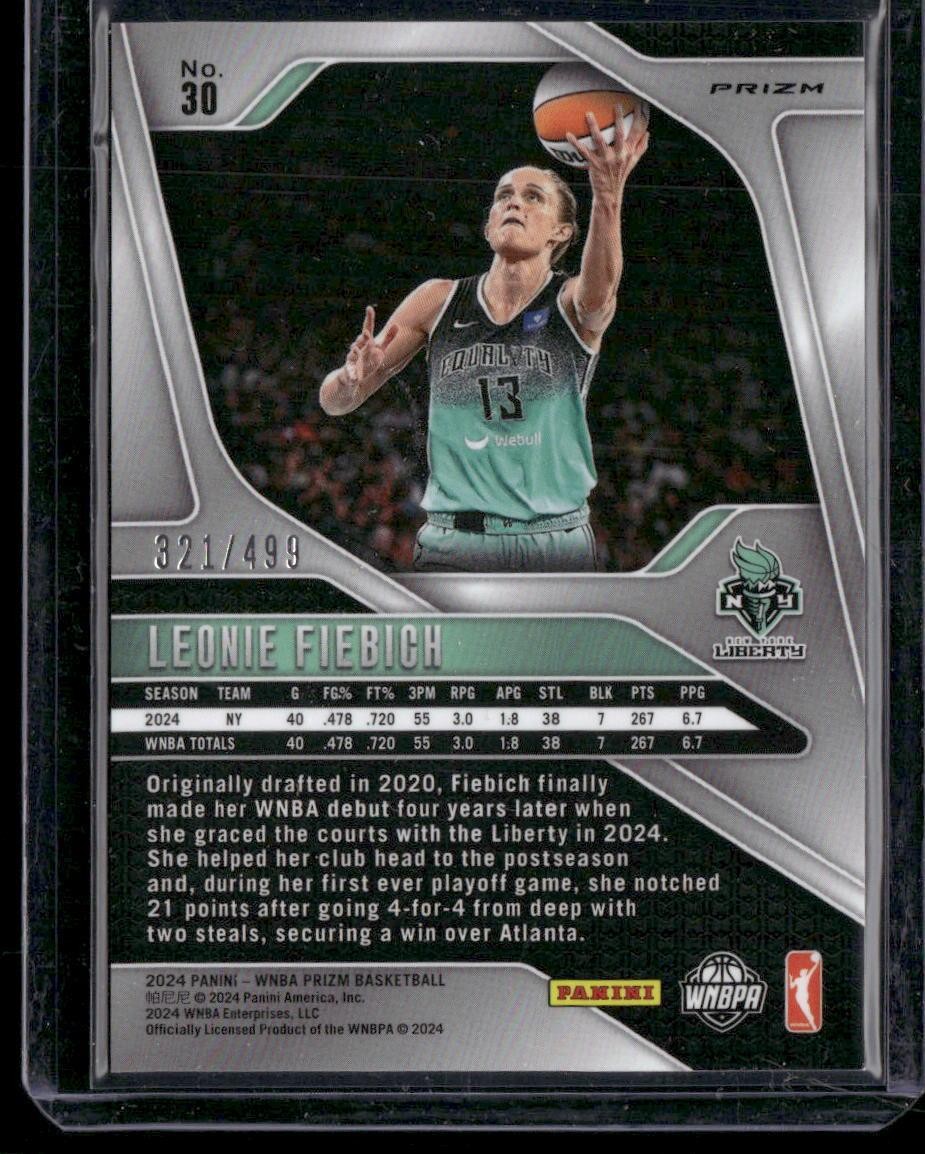 2024 Panini Prizm WNBA #30 Leonie Fiebich Pulsar Prizms #/499