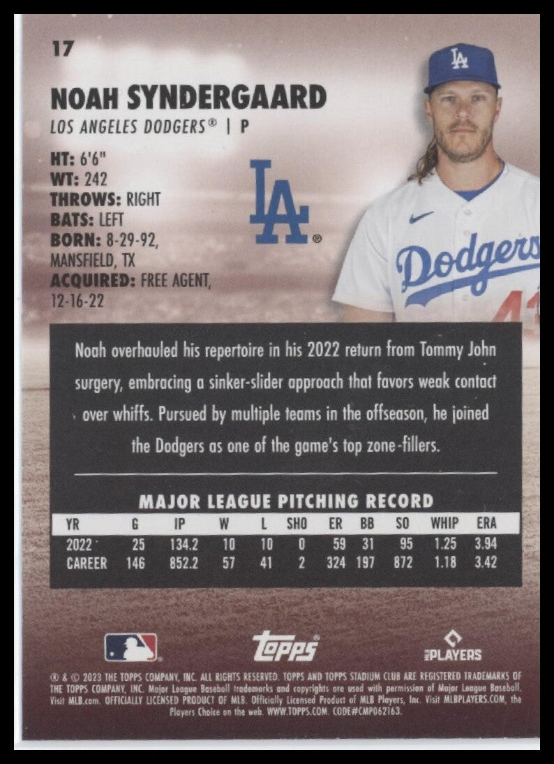 2023 Stadium Club #17 Noah Syndergaard