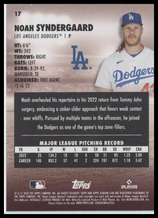 2023 Stadium Club #17 Noah Syndergaard