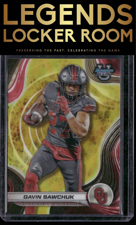 2024 Bowman University Best #99 Gavin Sawchuk Yellow Refractor #/75