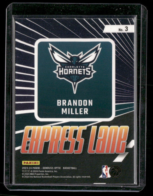 2023-24 Donruss Optic #3 Brandon Miller Express Lane
