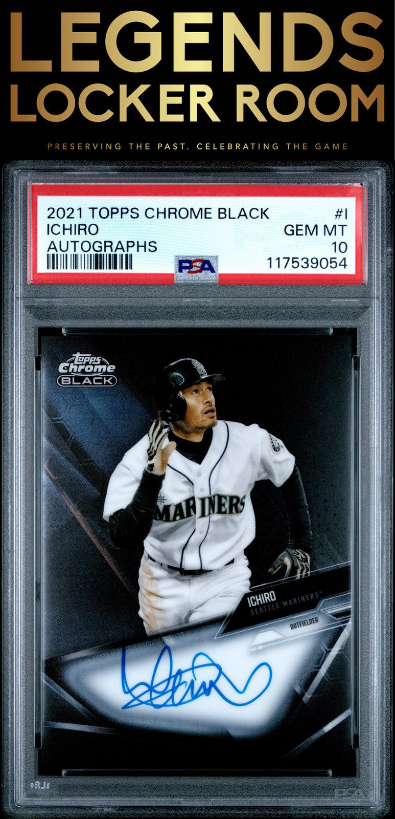 2021 Topps Chrome Black Autographs #I Ichiro Autographs PSA 10