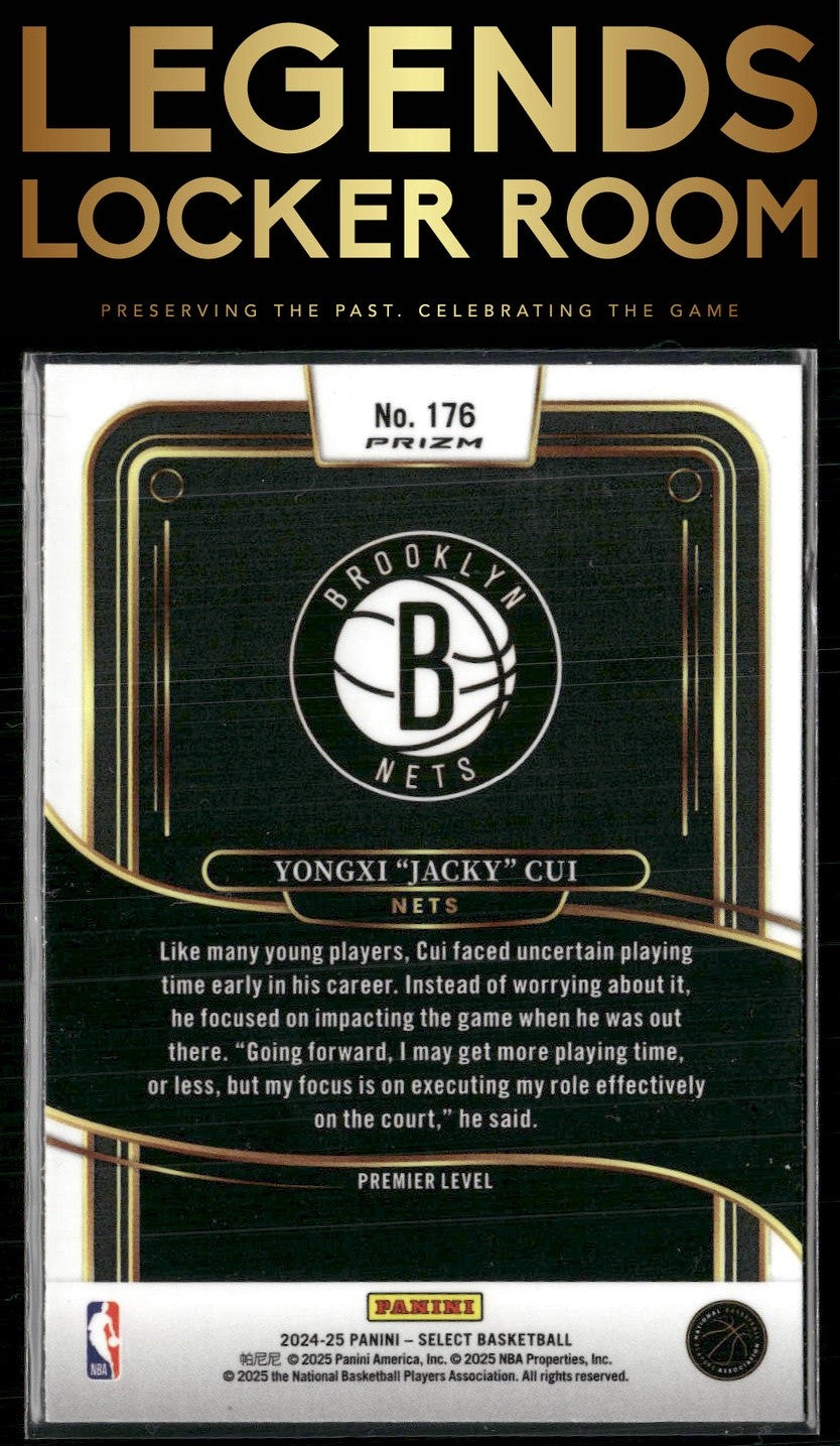 2024-25 Panini Select #176 Yongxi "Jacky" Cui Tri-Color Prizm