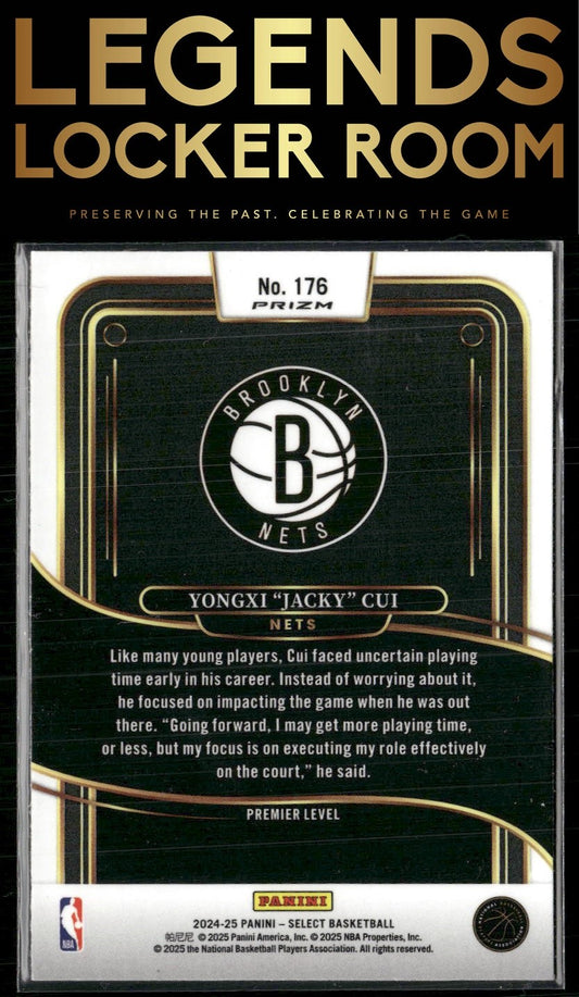 2024-25 Panini Select #176 Yongxi "Jacky" Cui Tri-Color Prizm