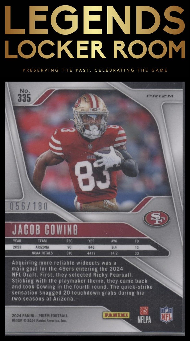 2024 Panini Prizm #335 Jacob Cowing Hyper #/180