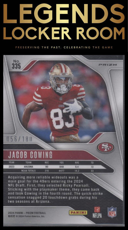 2024 Panini Prizm #335 Jacob Cowing Hyper #/180