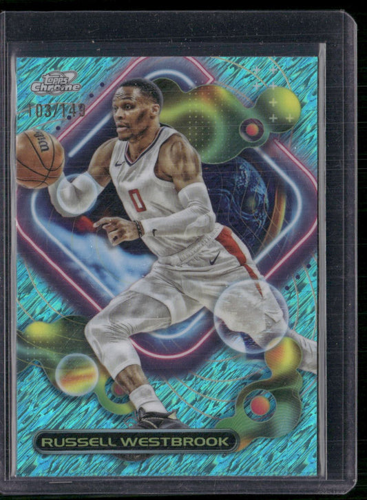 2023-24 Topps Chrome Cosmic #61 Russell Westbrook Aqua Equinox Refractors #/149