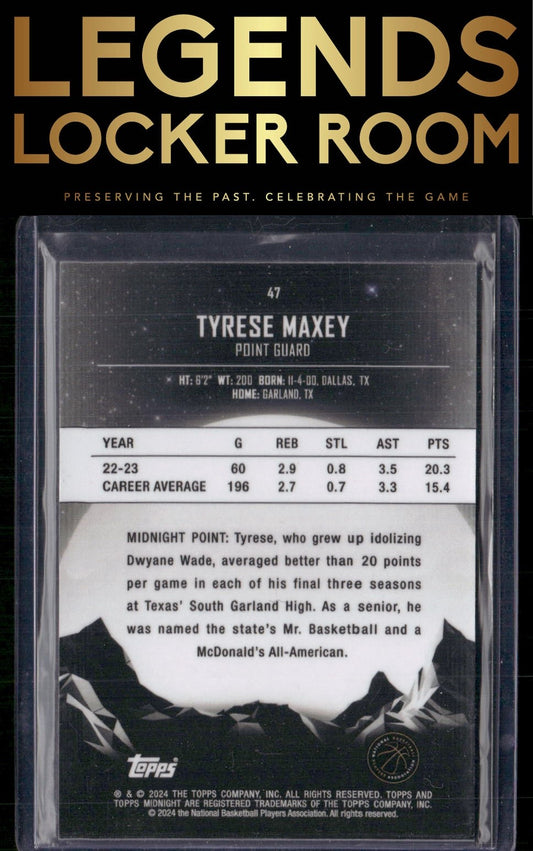 2023-24 Topps Midnight #47 Tyrese Maxey