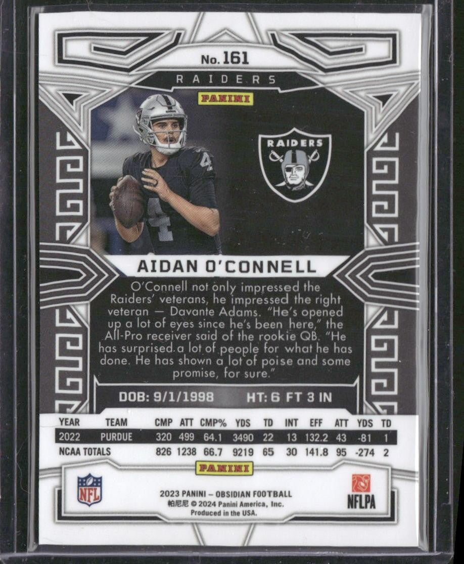 2023 Panini Obsidian #161 Aidan O'Connell
