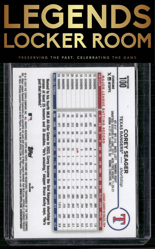 2024 Topps Chrome #100 Corey Seager Refractors