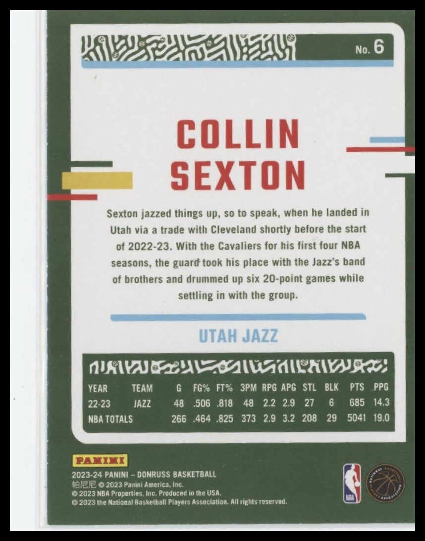 2023-24 Donruss #6 Collin Sexton