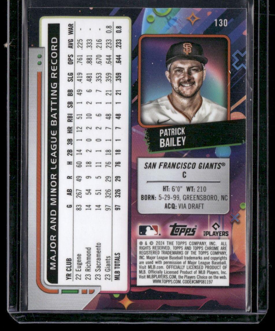 2024 Topps Chrome Cosmic #130 Patrick Bailey