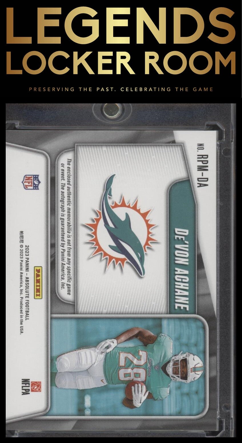 2023 Panini Absolute De'Von Achane Rookie Premiere Materials Autos Spectrum #/99