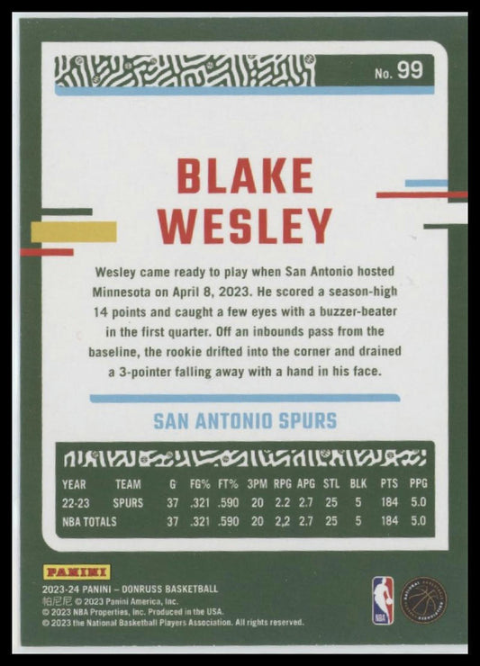 2023-24 Donruss #99 Blake Wesley