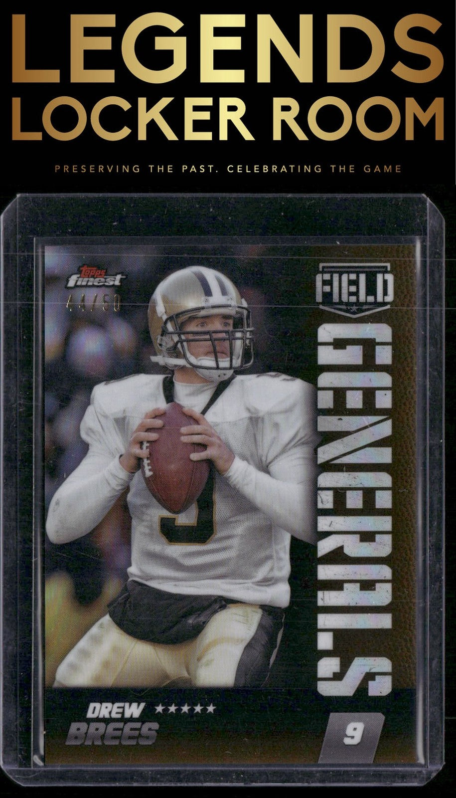 2024 Finest #FG-28 Drew Brees Field Generals Gold Refractor #/50