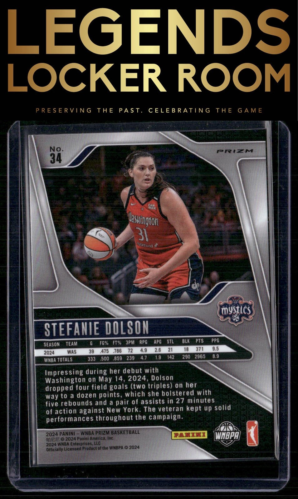 2024 Panini Prizm WNBA #34 Stefanie Dolson Silver Prizms