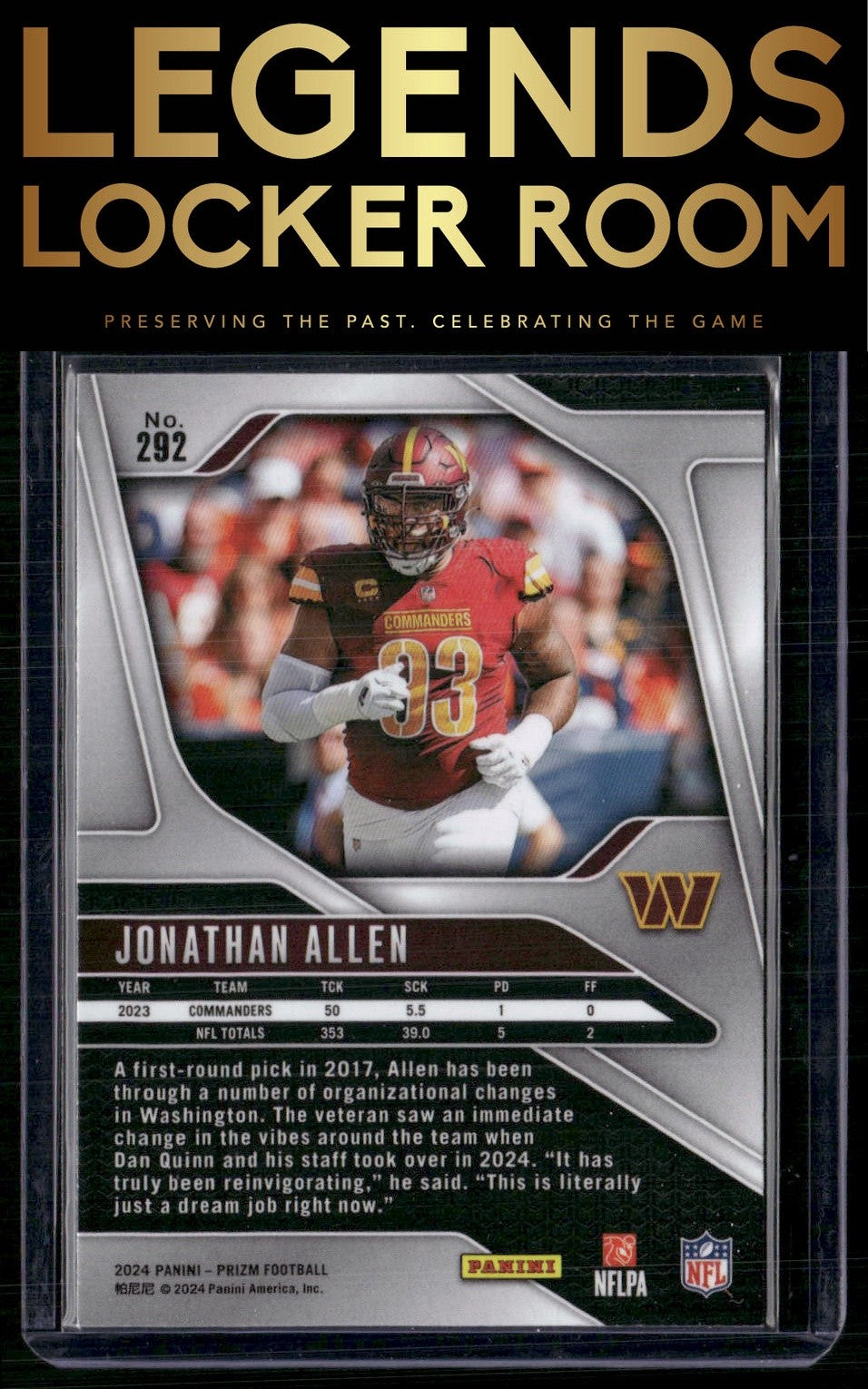 2024 Panini Prizm #292 Jonathan Allen