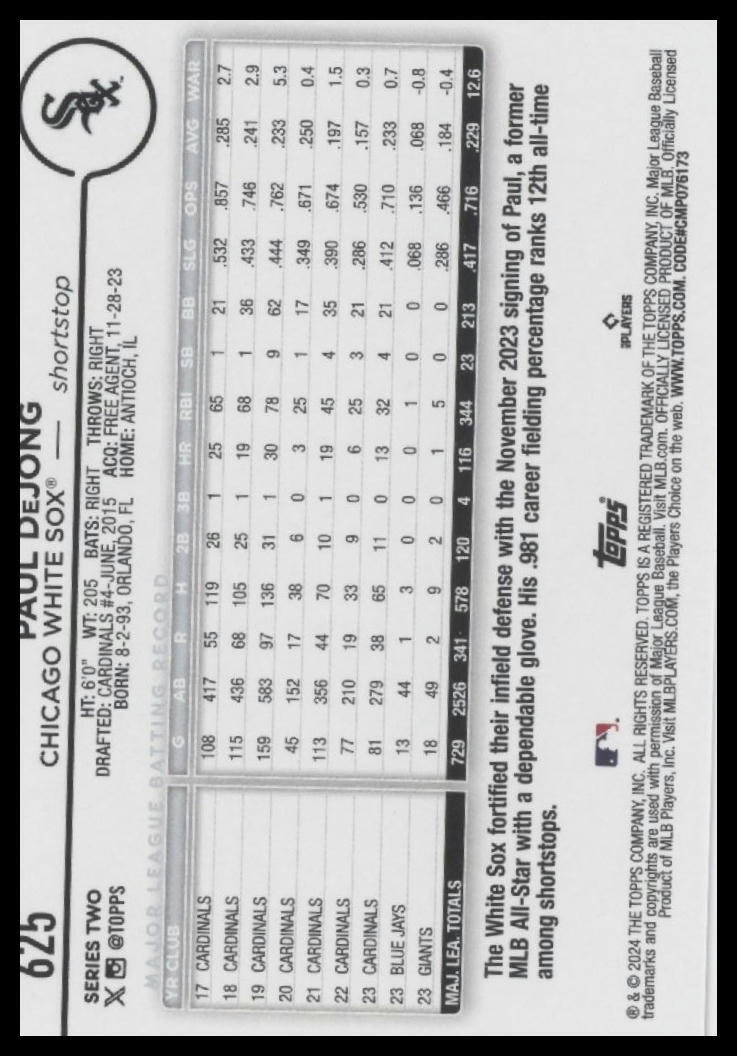 2024 Topps #625 Paul DeJong