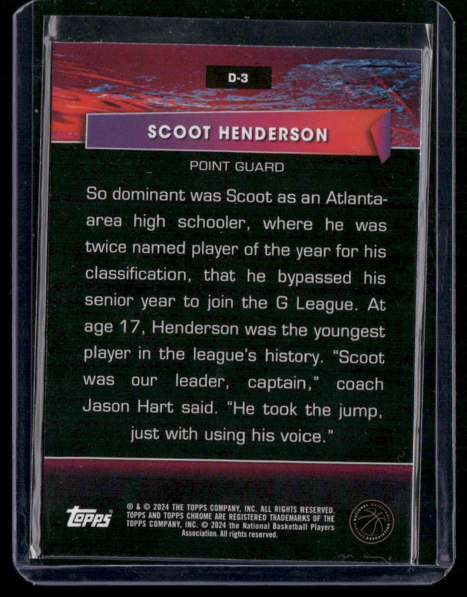 2023-24 Topps Chrome #D-3 Scoot Henderson Destiny