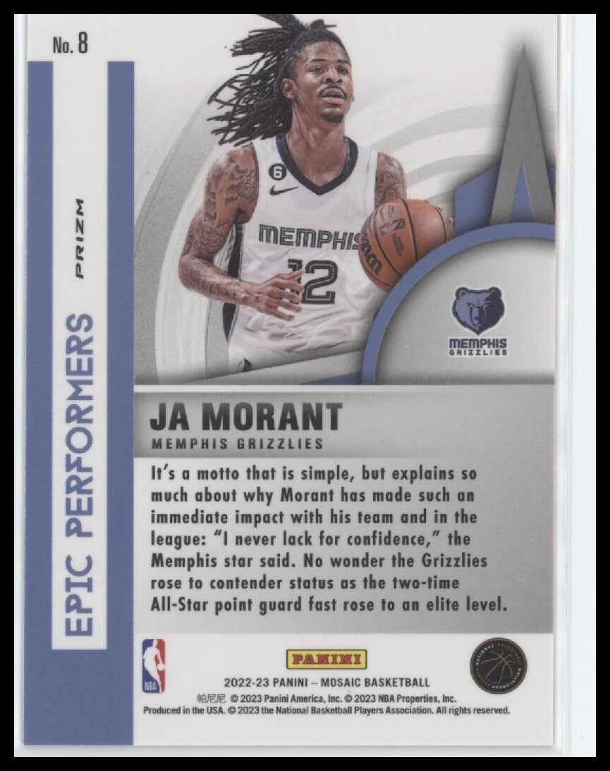 2022-23 Panini Mosaic #8 Ja Morant Epic Performers Mosaic