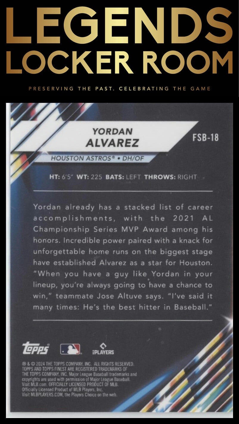 2024 Finest #FSB-18 Yordan Alvarez Future So Bright