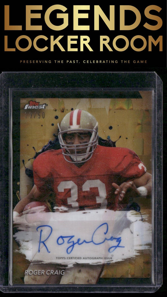 2024 Finest #FA-RCR Roger Craig Finest Autographs Gold Refractor #/50