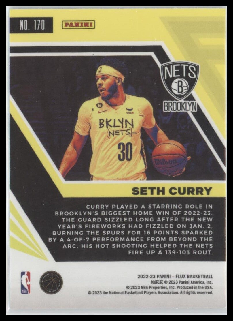 2022-23 Panini Flux #170 Seth Curry