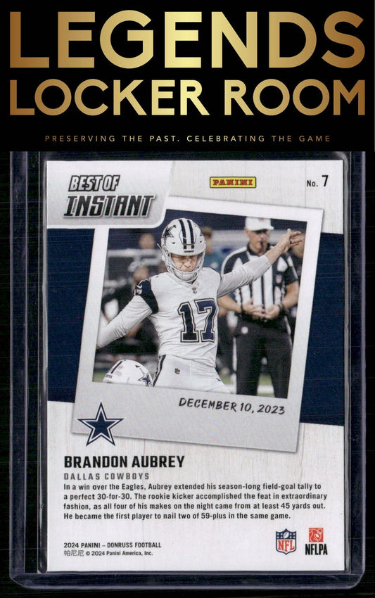 2024 Donruss #7 Brandon Aubrey Best of Panini Instant