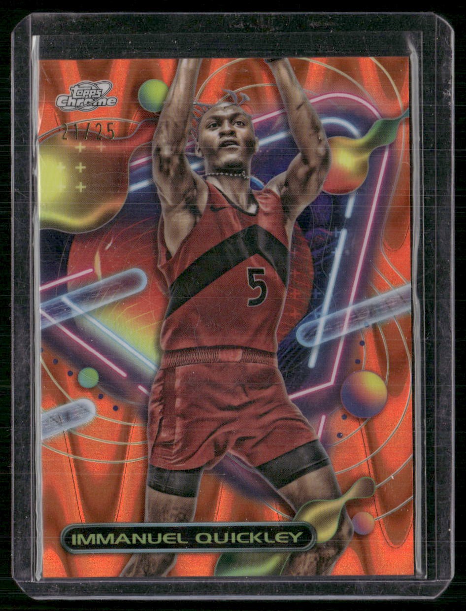 2023-24 Topps Chrome Cosmic Immanuel Quickley Orange Refractors #/25