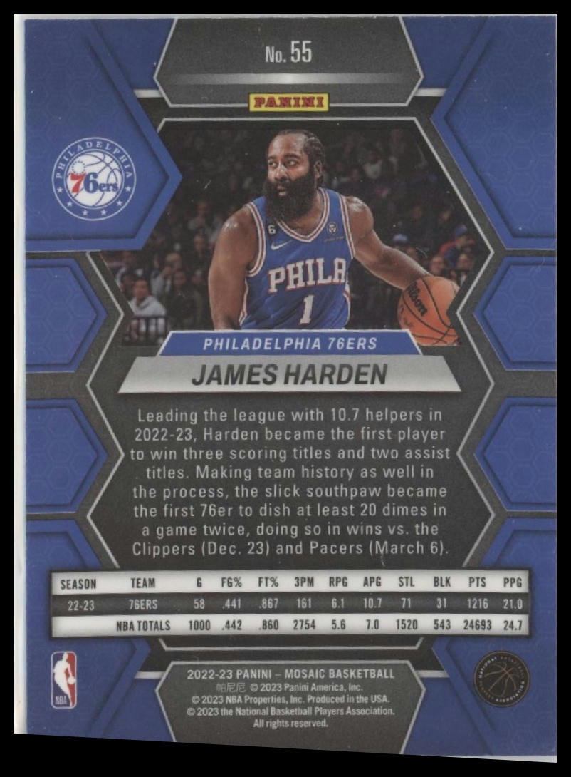 2022-23 Panini Mosaic #55 James Harden
