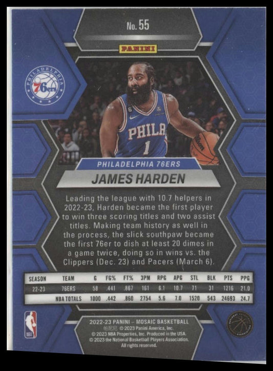 2022-23 Panini Mosaic #55 James Harden