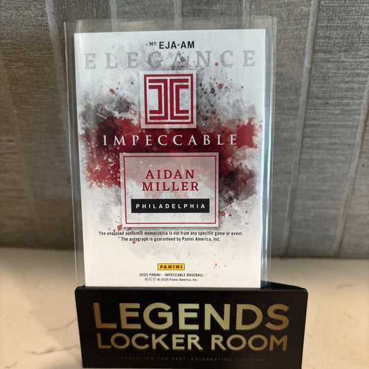 2025 Panini Impeccable Aidan Miller Elegance Jersey Patch Auto /99