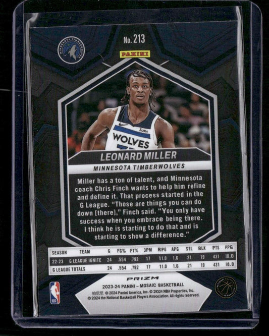 2023-24 Panini Mosaic #213 Leonard Miller Green