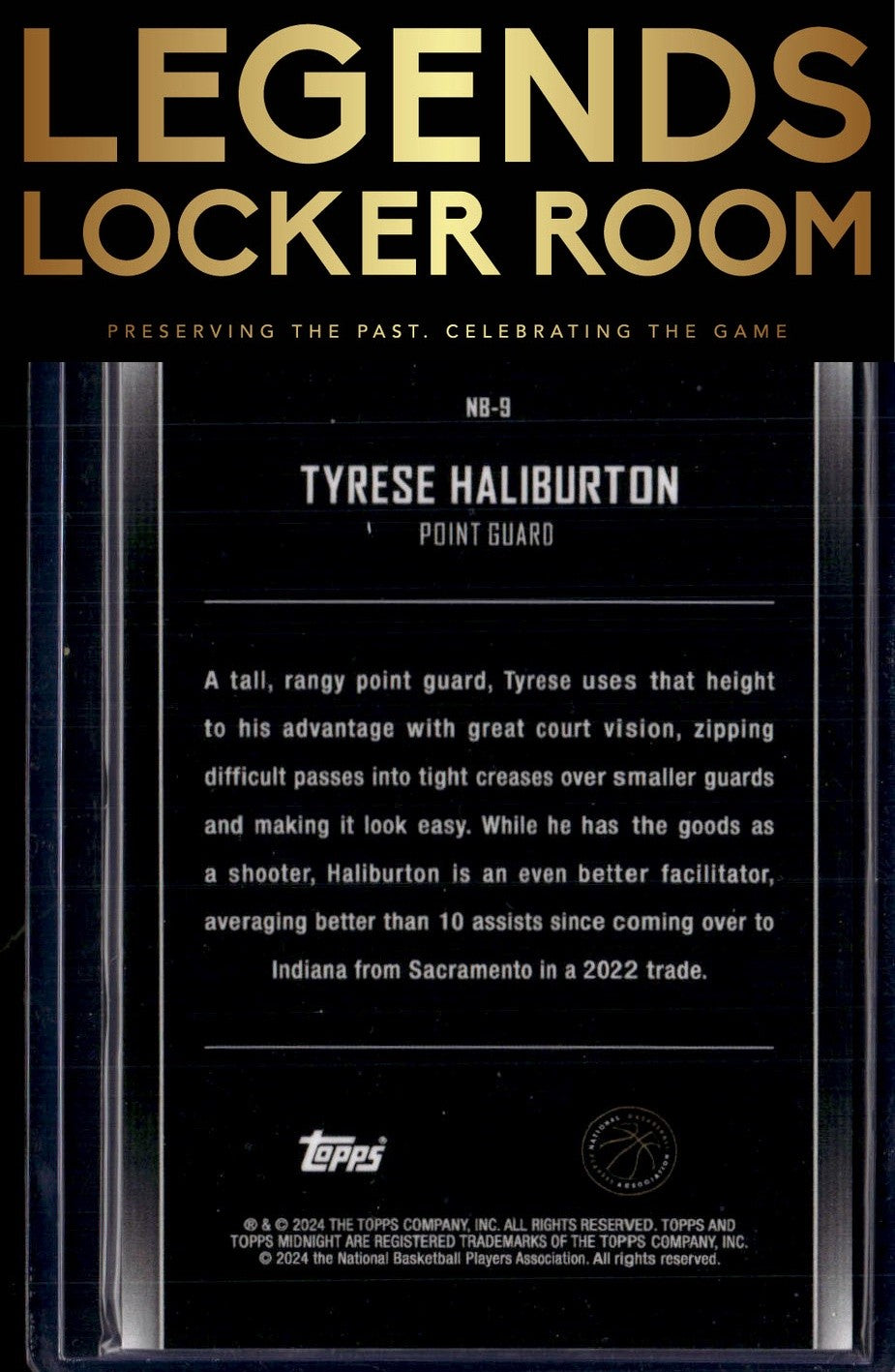2023-24 Topps Midnight #NB-9 Tyrese Haliburton Nightball