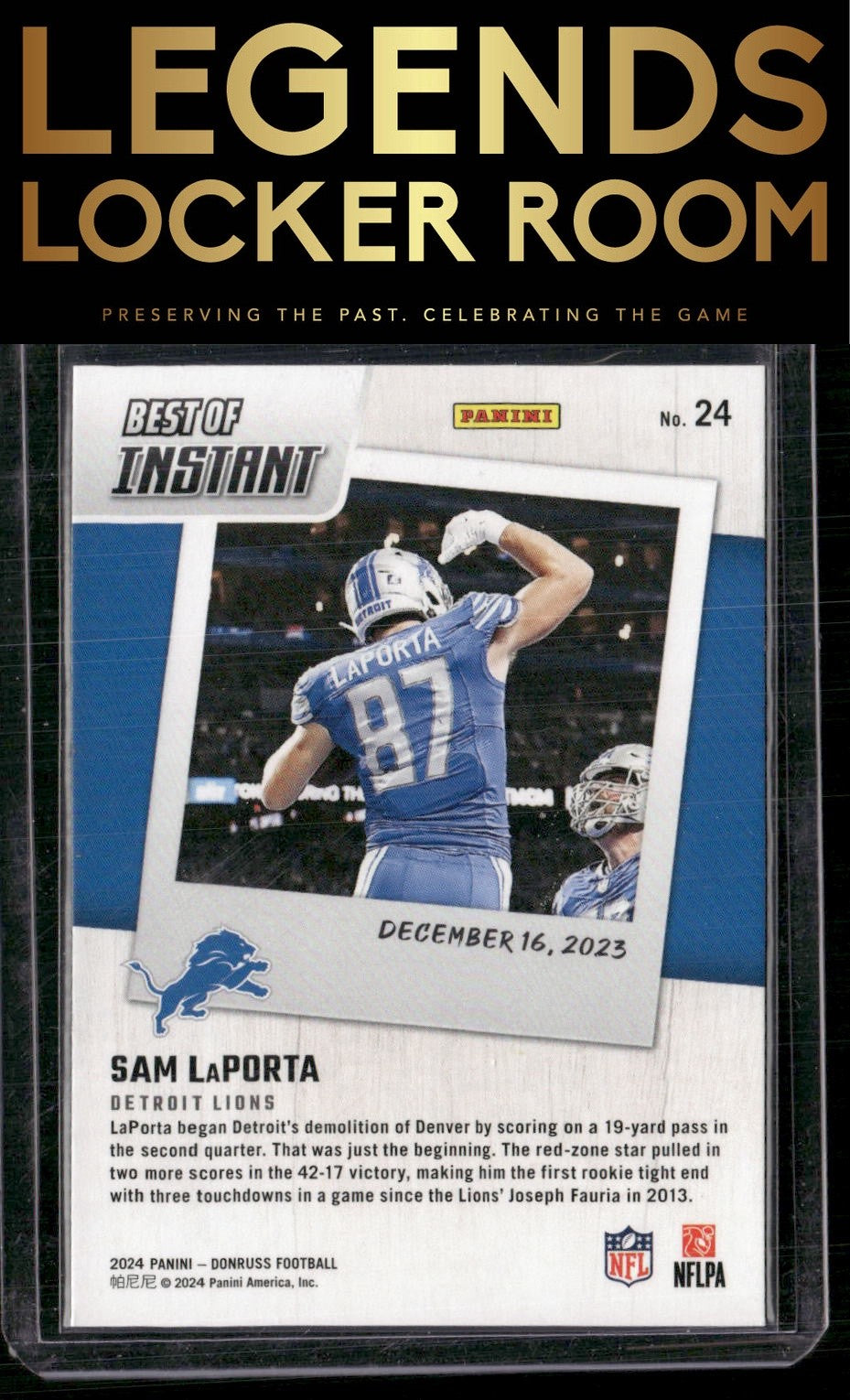 2024 Donruss #24 Sam LaPorta Best of Panini Instant