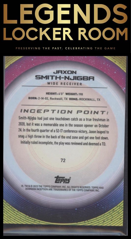 2022-23 Bowman University Inception #72 Jaxon Smith-Njigba