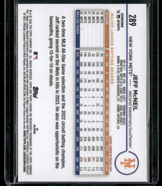 2024 Topps Chrome #289 Jeff McNeil Sepia Refractors