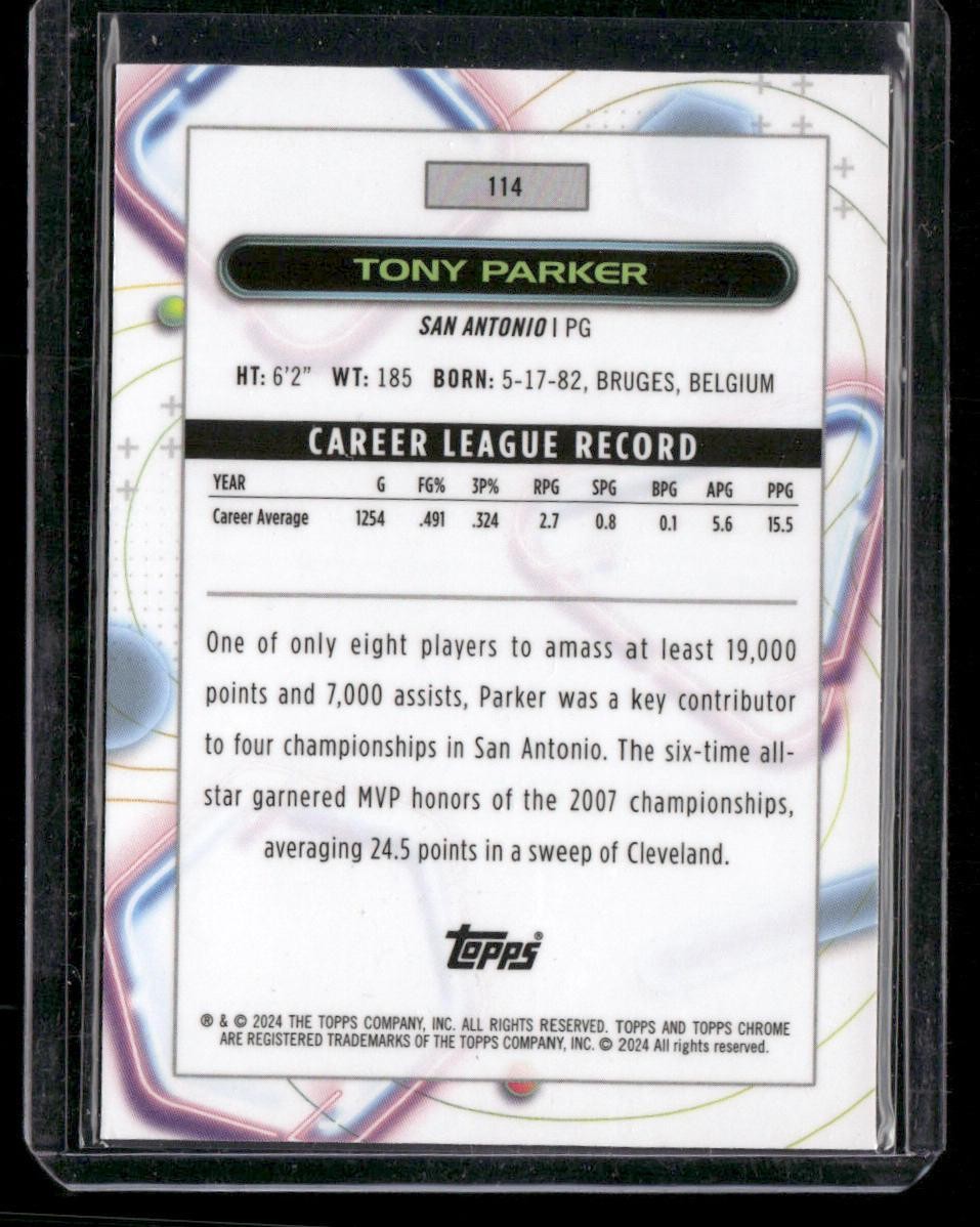 2023-24 Topps Chrome Cosmic #114 Tony Parker Gold Interstellar Refractors #/50
