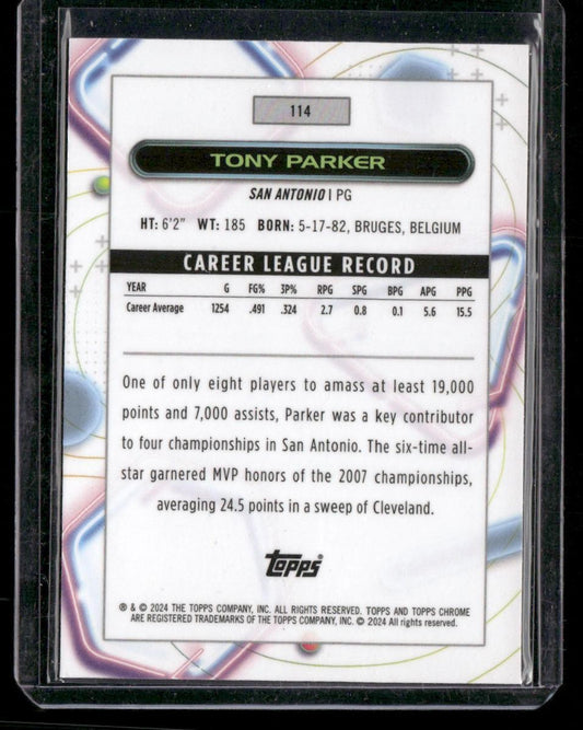 2023-24 Topps Chrome Cosmic #114 Tony Parker Gold Interstellar Refractors #/50