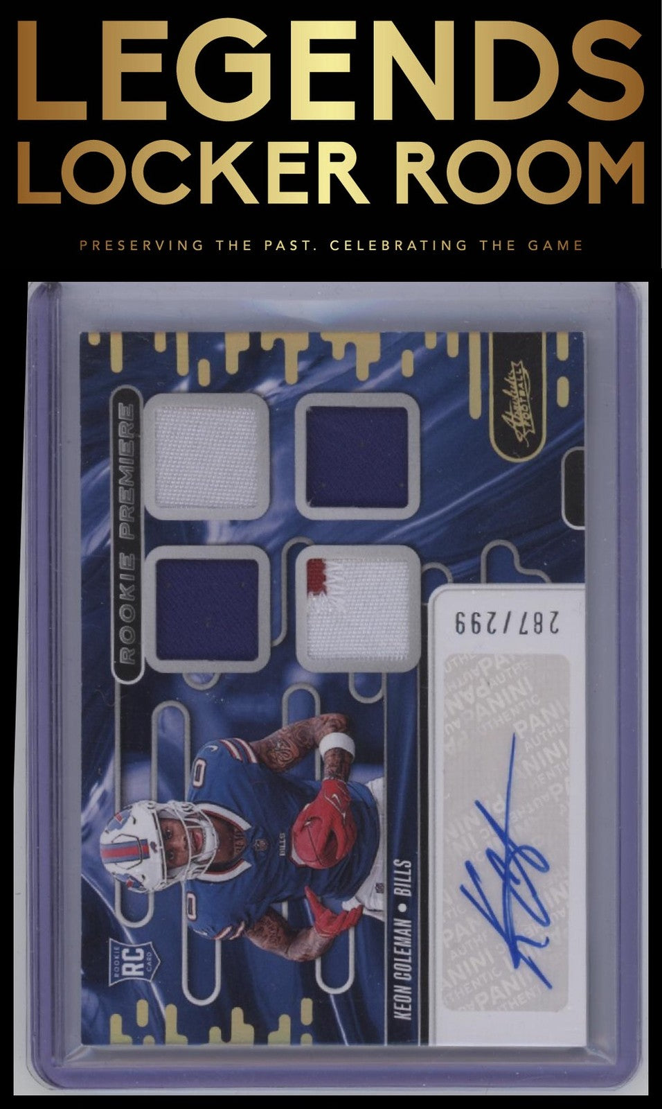 2024 Panini Absolute Keon Coleman Rookie Premiere Materials Autos Quad #/299
