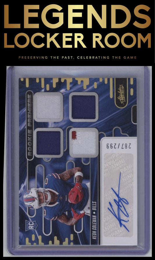 2024 Panini Absolute Keon Coleman Rookie Premiere Materials Autos Quad #/299