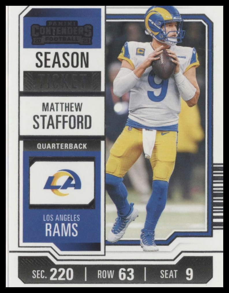 2023 Panini Contenders #62 Matthew Stafford Season Ticket Retail