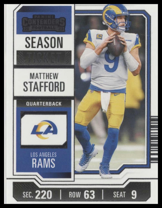 2023 Panini Contenders #62 Matthew Stafford Season Ticket Retail