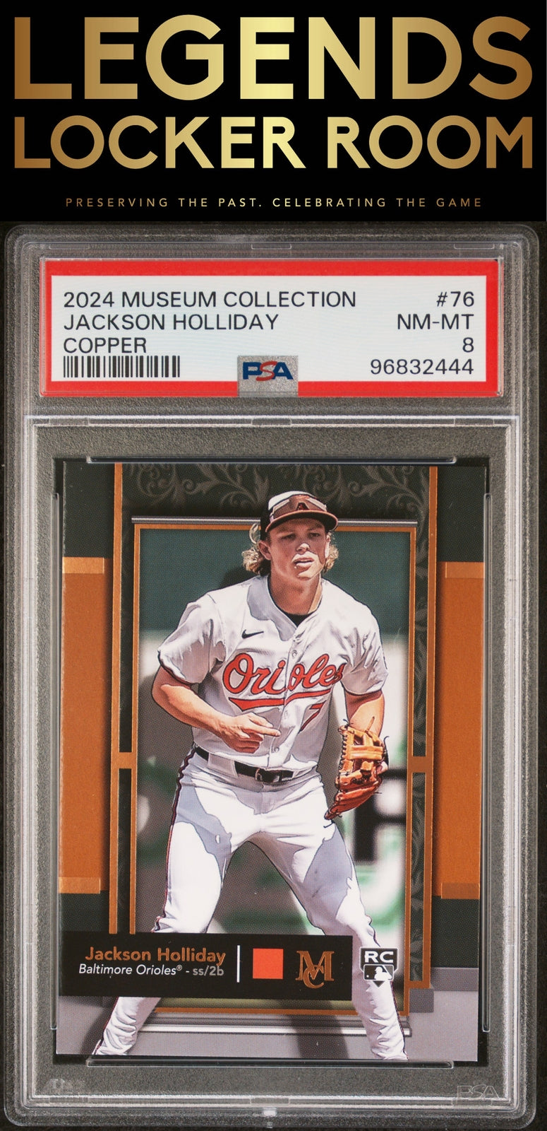 2024 Topps Museum Collection #76 Jackson Holliday Copper PSA 8