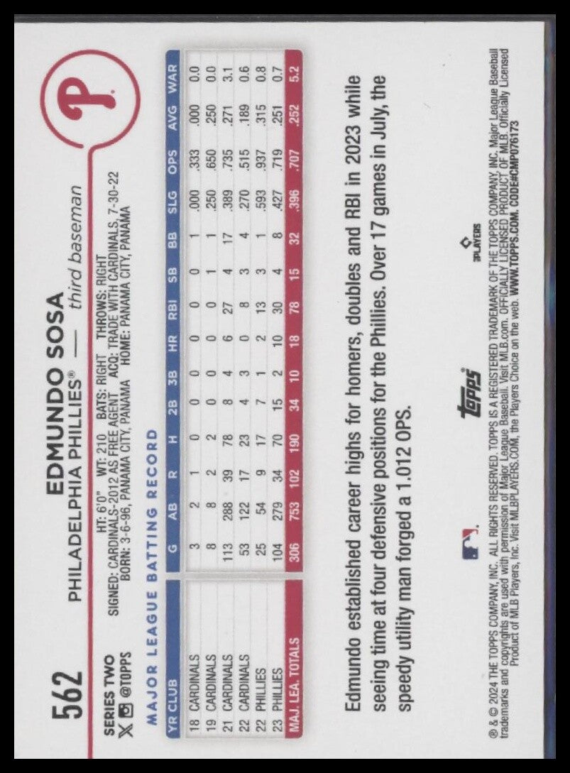 2024 Topps #562 Edmundo Sosa