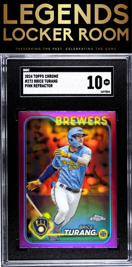 2024 Topps Chrome #272 Brice Turang Pink Ref. SGC 10