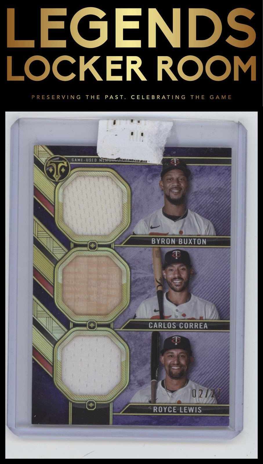 2024 Topps Triple Threads Correa / Lewis / Buxton Relic Combo /27