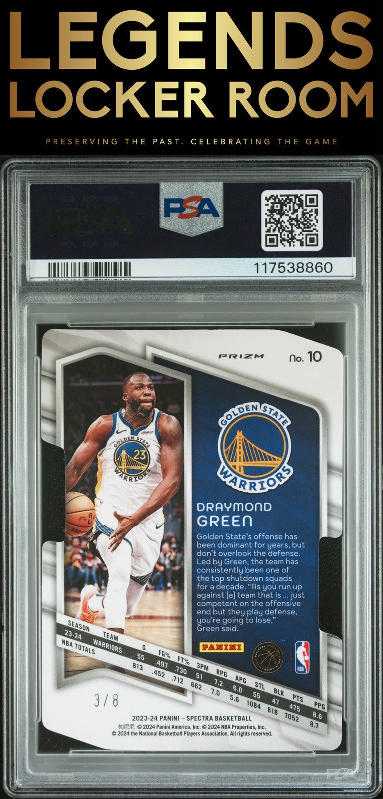 2023 Panini Spectra #10 Draymond Green Universal Die-Cut 3/8 PSA 7
