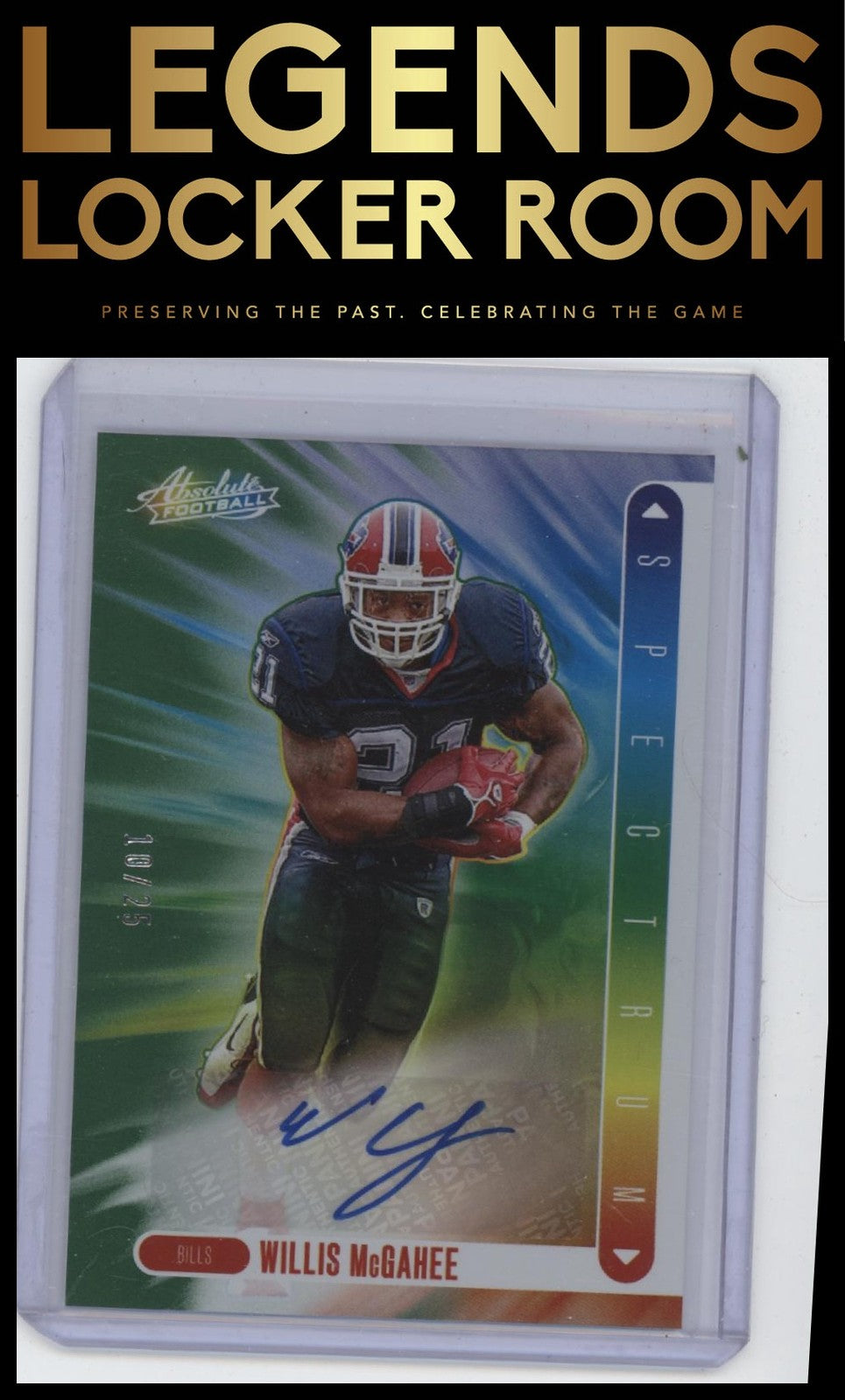 2024 Panini Absolute #SS-WME Willis McGahee Spectrum Signatures Green #/25
